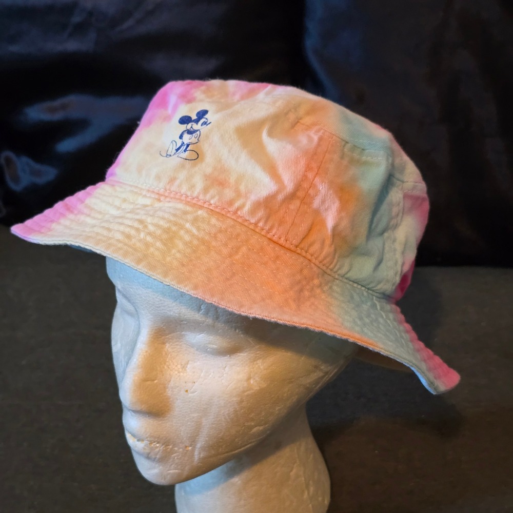Disney Parks Bucket Hat Adult 59cm Sun Hat Women Multicolor Tie-Dye Mickey Mouse